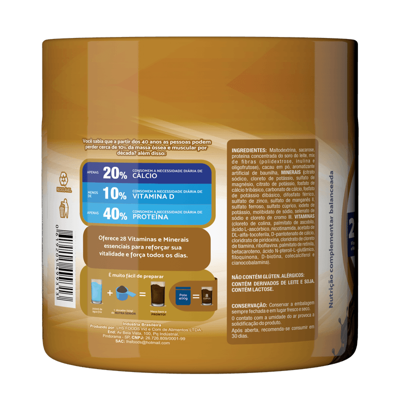 Kit: Nutra Senior Adulto 50+ Chocolate 400g NutraMilk 2 Uni