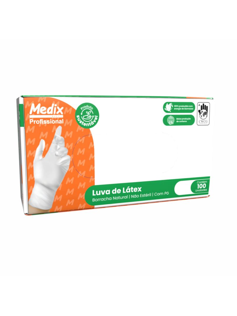 Luva de Latex com Pó Medix - Caixa com 100 luvas - P