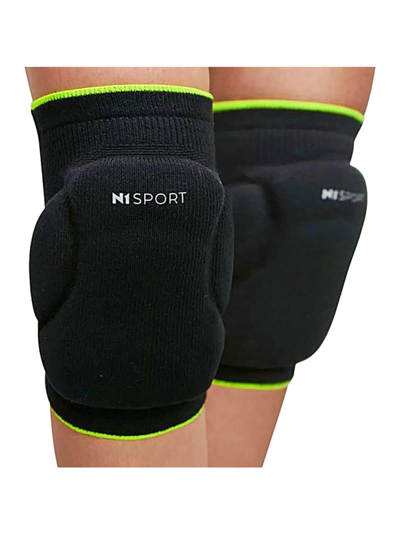 Joelheira Esportiva com Proteção Flyer N1 Preto com Verde Tam M
