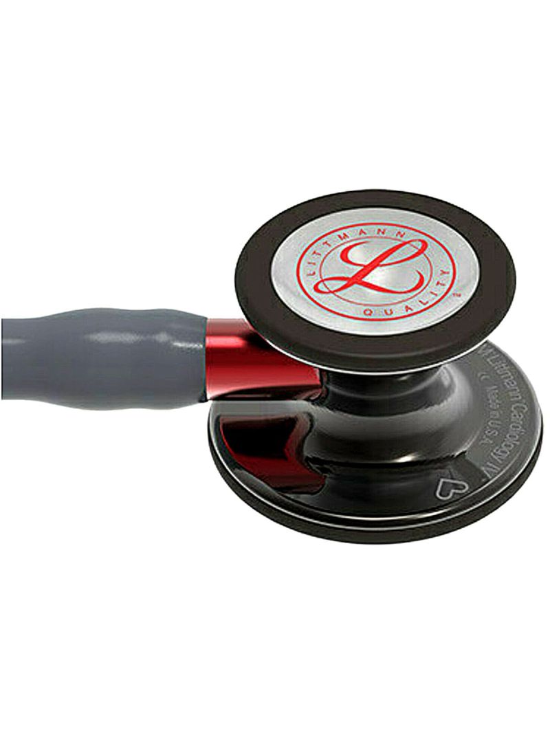Estetoscópio Littmann Cardiology IV - Cinza Smoke Vermelho 6183