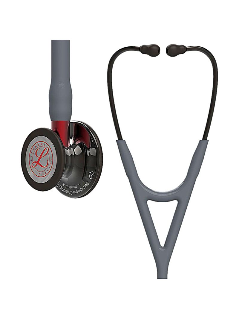 Estetoscópio Littmann Cardiology IV - Cinza Smoke Vermelho 6183