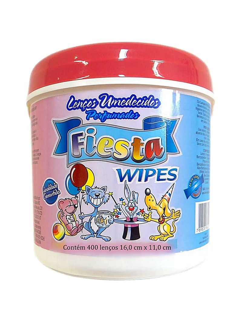 Lenços Umedecidos Fiesta - Balde Rosa - 400 Unidades