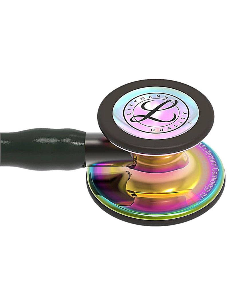 Estetoscópio Littmann Cardiology IV - Preto com Rainbow Alto Polimento e Conector Preto 6240