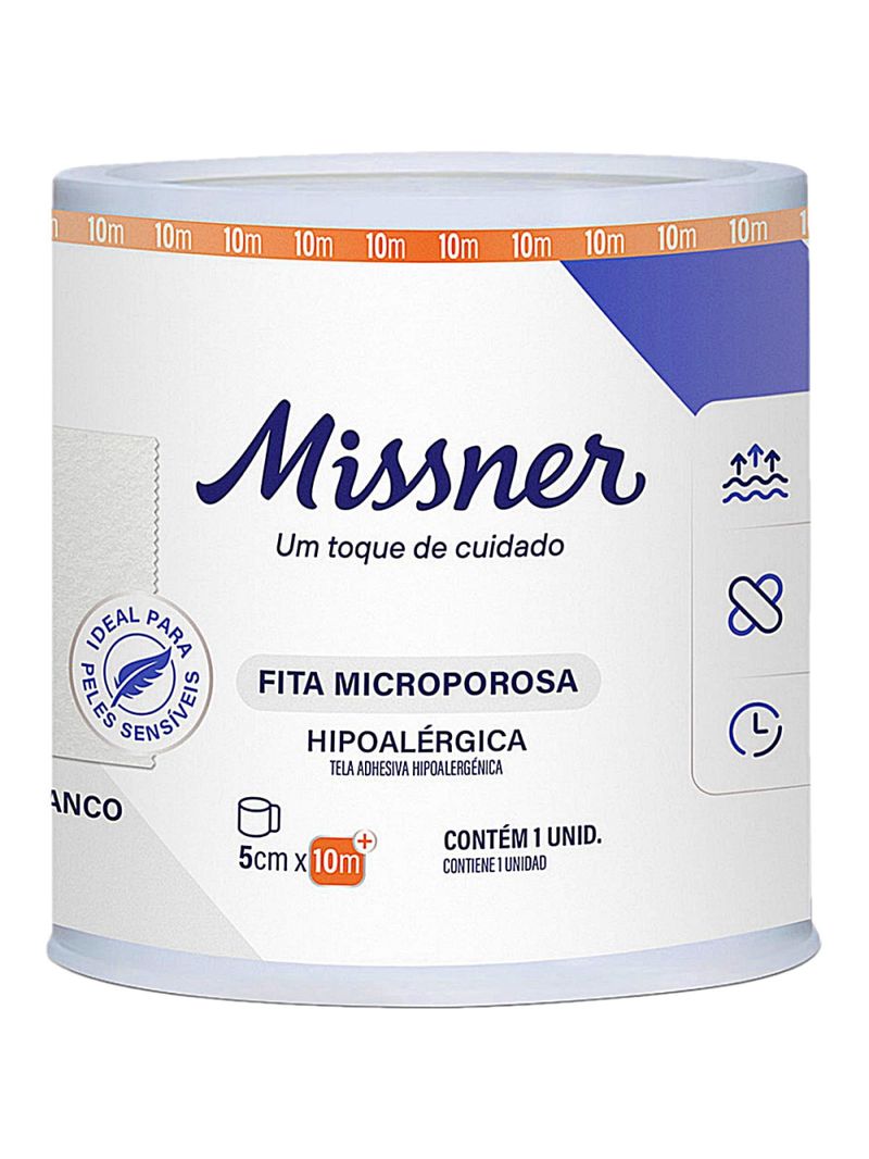 Fita Microporosa Missner - Branco - 5cm x 10m