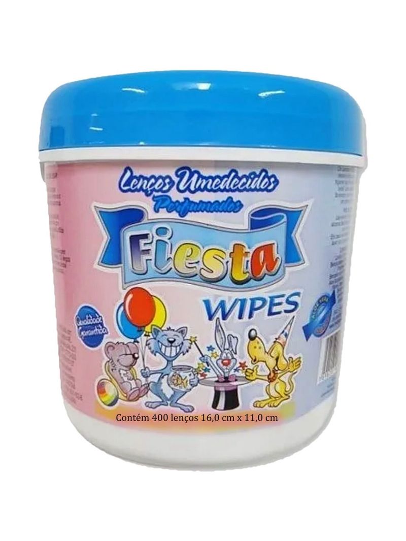 Lenços Umedecidos Fiesta - Balde Azul - 400 Unidades