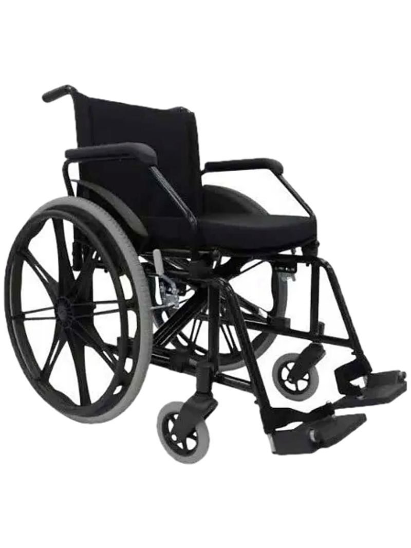 Cadeira de Rodas Poty Jaguaribe Preta 120kg