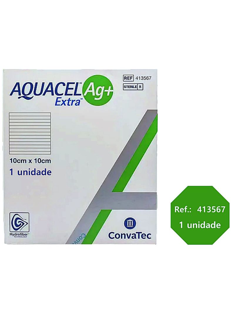 Curativo Aquacel AG+ Extra Convatec 413567 - 10 x 10 cm - unidade