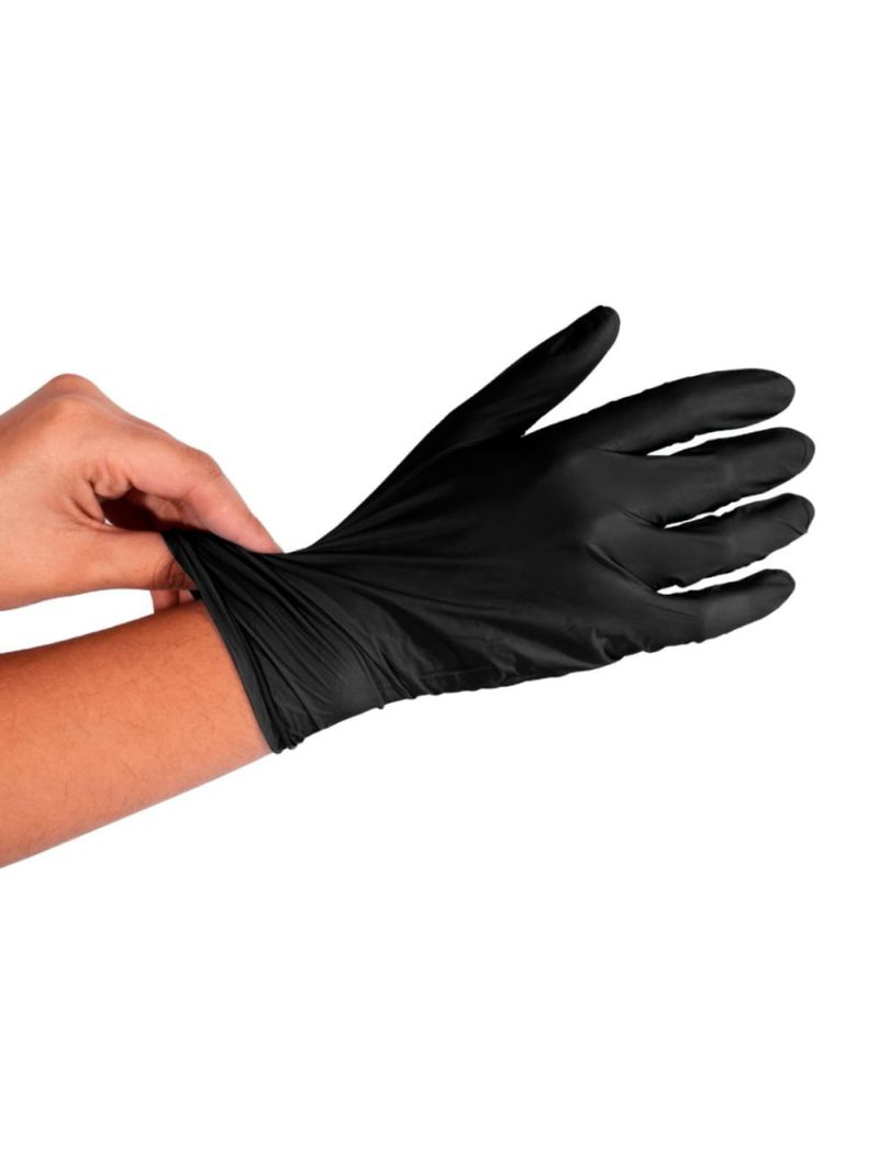 Luva Nitrílica Descartável Descarpack - Preta - Tamanho P - 100 Unidades