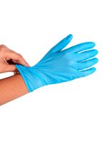 Luva Nitrílica Descartável Descarpack - Azul - Tamanho M - 100 Unidades
