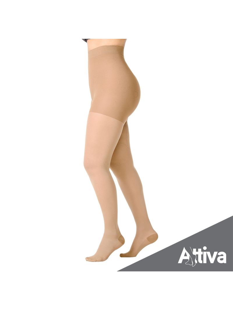 Meia Calca Attiva Alta Compressao 20-30 Fem Fechada Natural Tamanho GG Cor NATURAL ESCURO