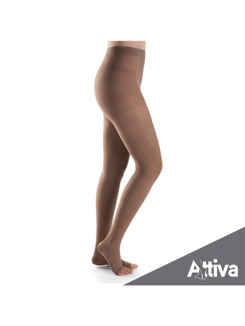 Meia Calca Attiva Alta Compressao 20-30 Fem Aberta Natural Escuro Tamanho M Cor NATURAL ESCURO