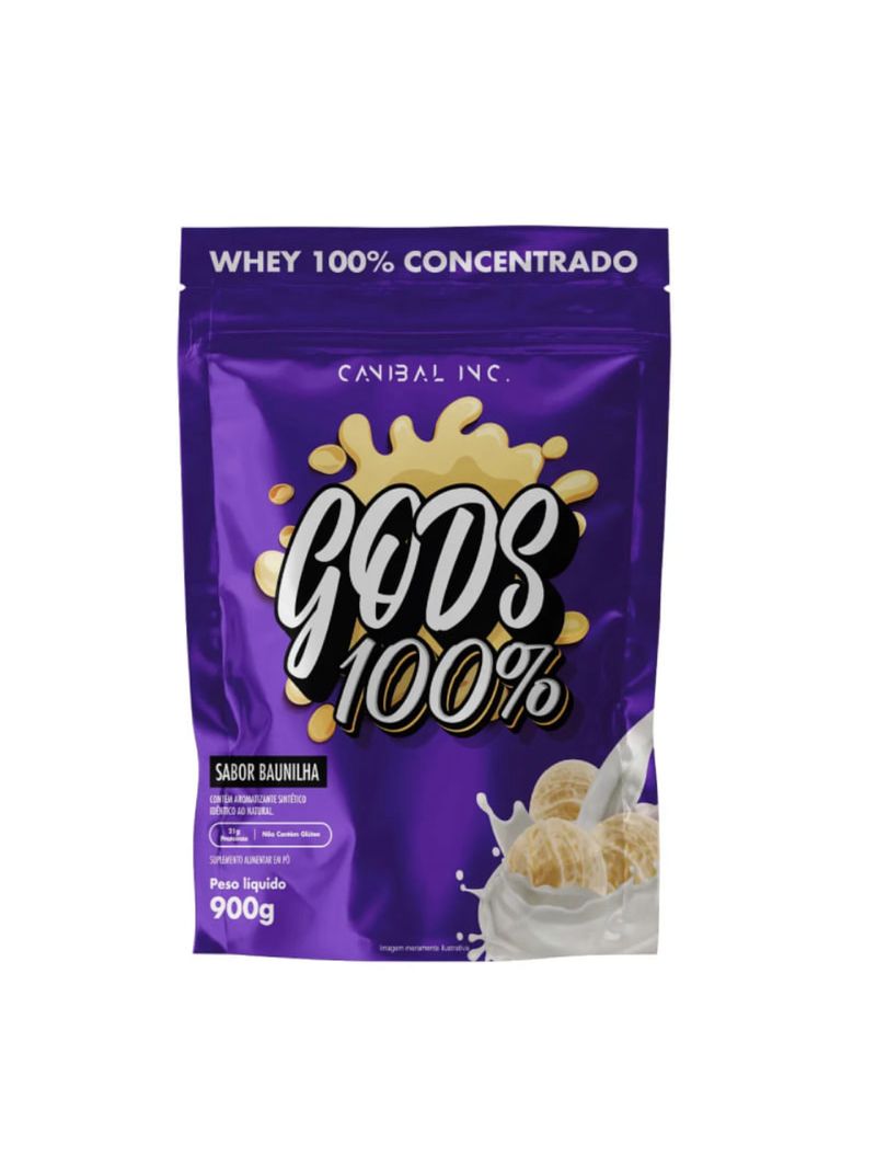 Gods Whey 100% Baunilha Pouch Canibal Inc 900g