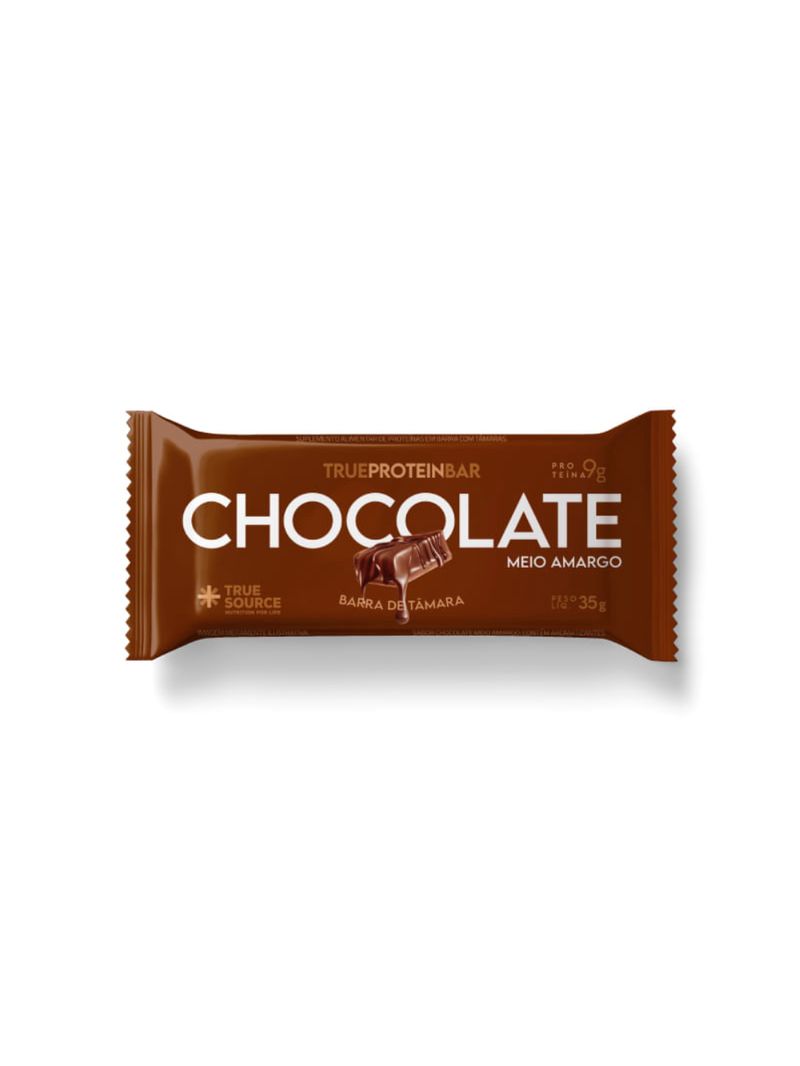 True Protein Bar Chocolate Meio Amargo True Source 35g