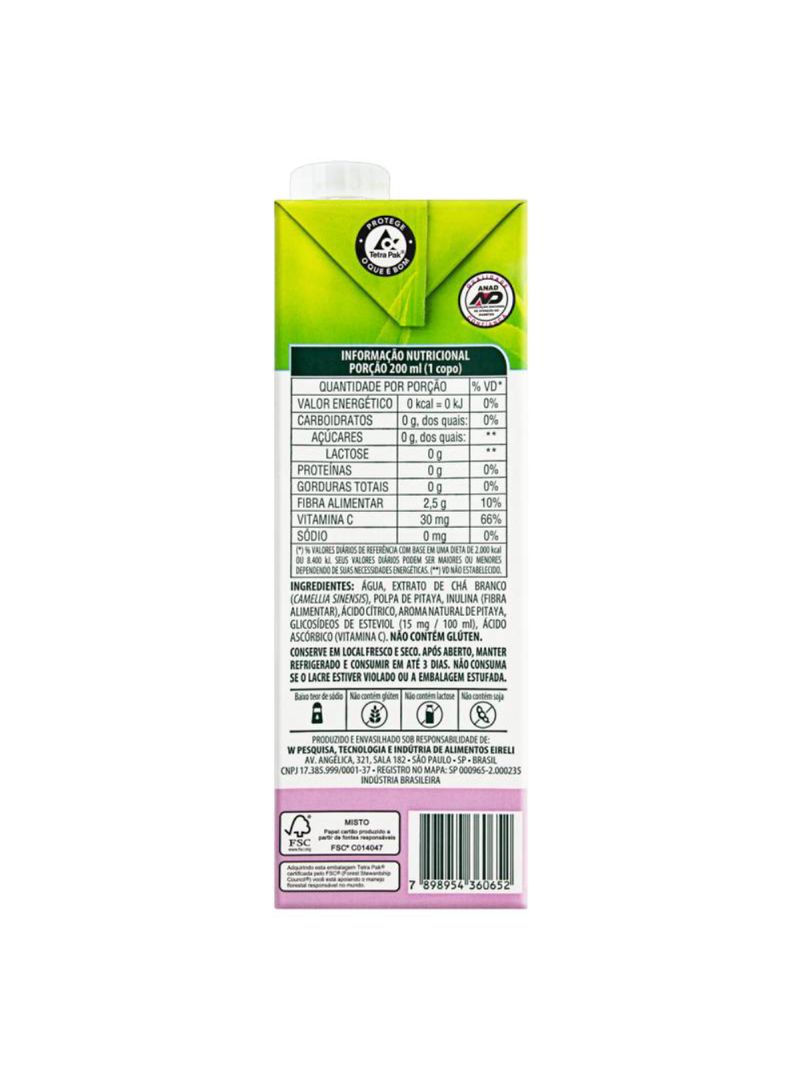 Chá Branco Com Fibras Pitaya Life Mix 1L