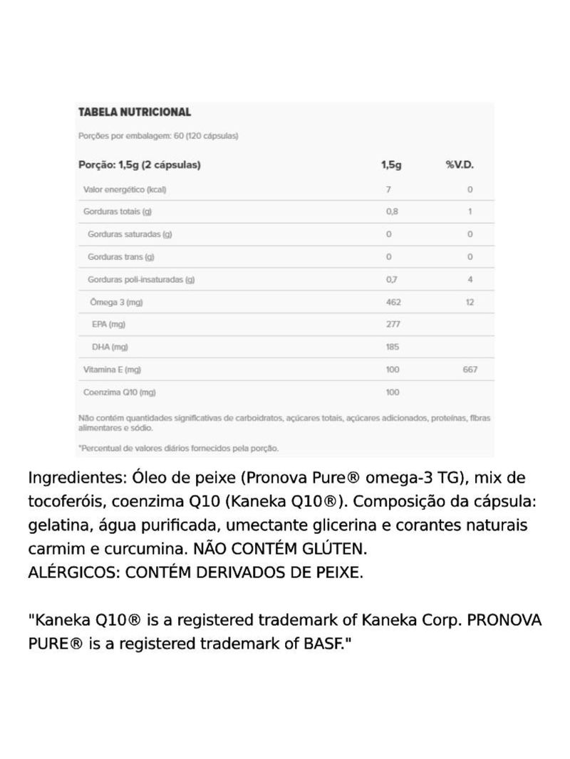 CoQ10 + Ômega 3TG + Natural Vitamin E Essential Nutrition 120caps