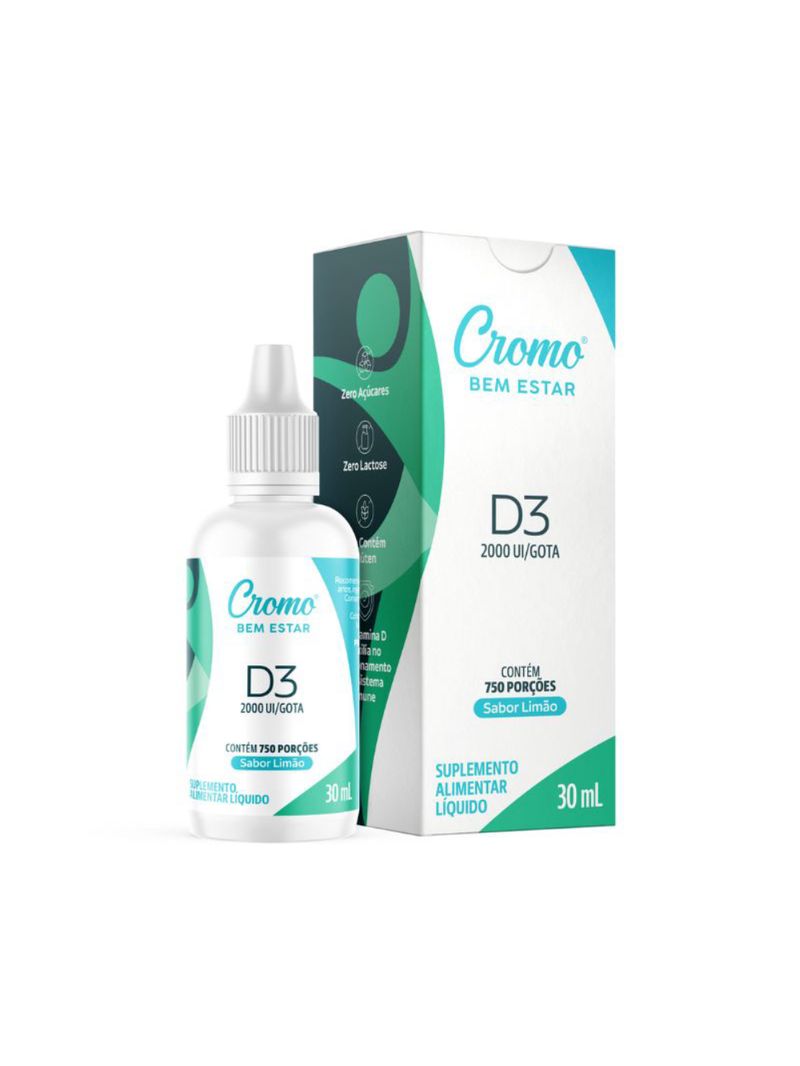 Vitamina D3 2000UI Cromo Bem Estar 30ml