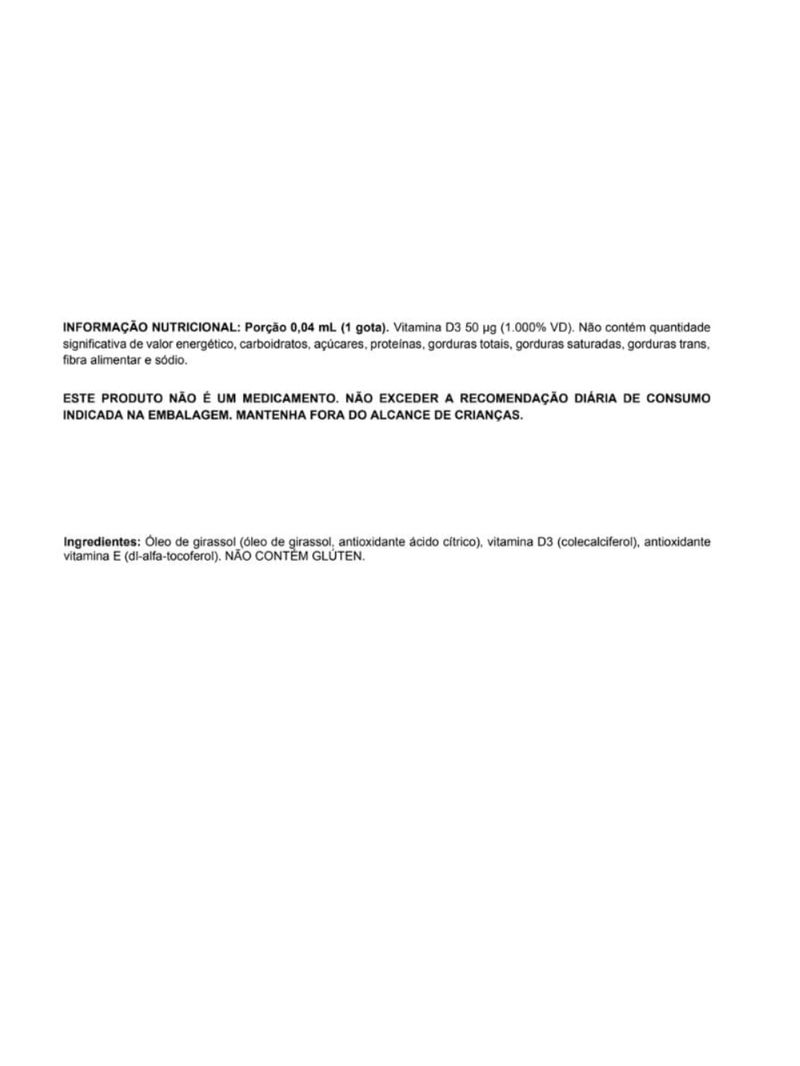 Vitamina D3 2000UI Cromo Bem Estar 30ml