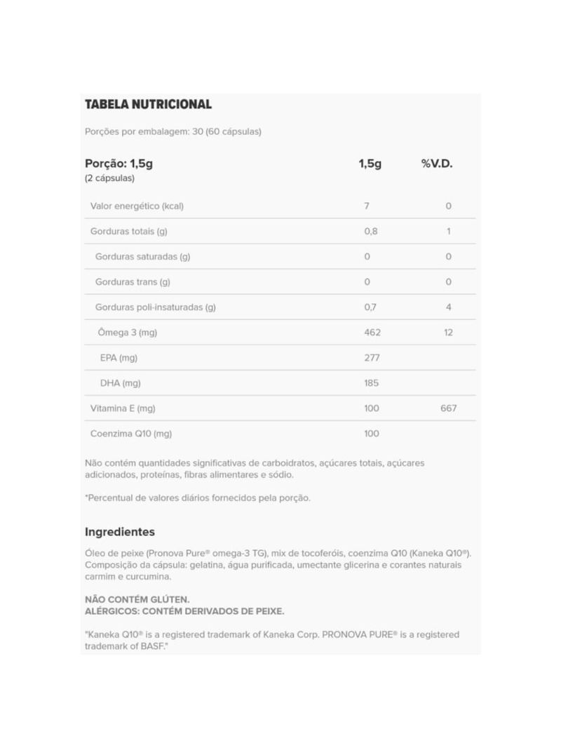 CoQ10 + Ômega 3TG + Natural Vitamin E Essential Nutrition 60caps