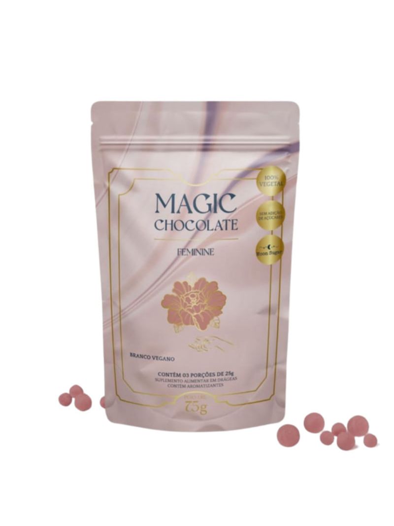 Chocolate Branco Vegano Feminine Pouch Magic Chocolate 75g