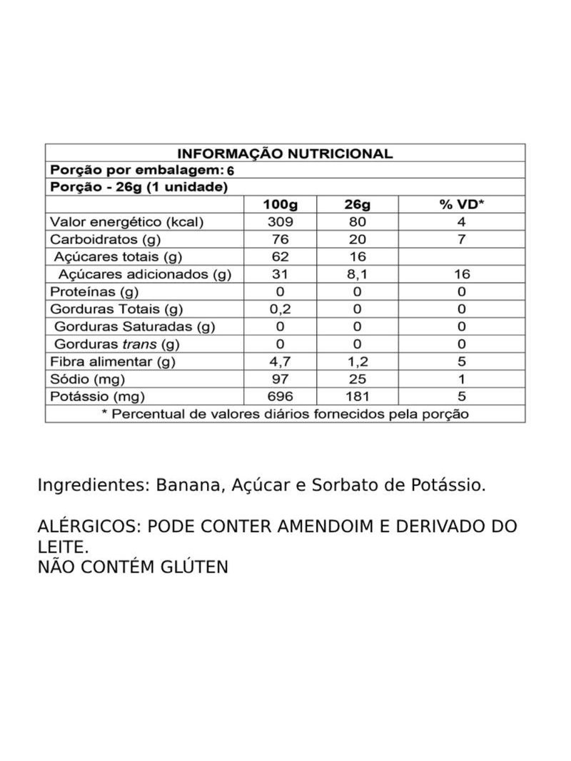 Bananada Cremosa Tradicional Bananinha Palmital 156G