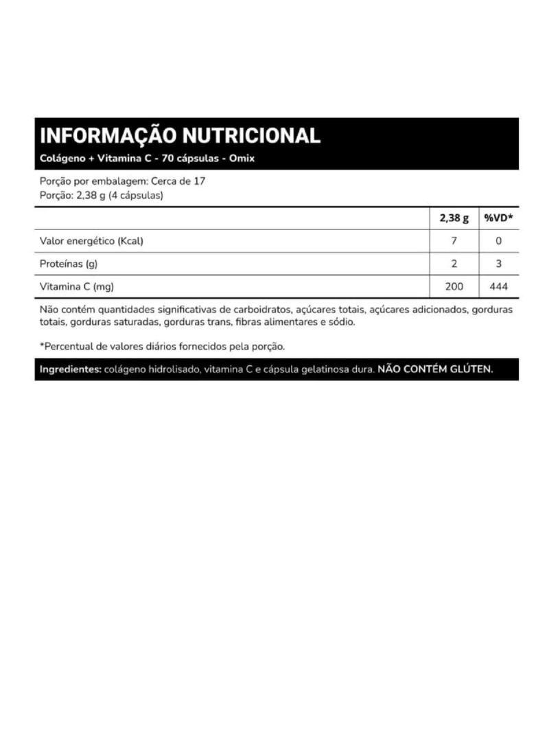 Colageno Mais Vitamina C Omix 70cáps