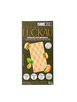 Barra Choco Branco Zero Poliol com Pedaços de Pistache Luckau 75g