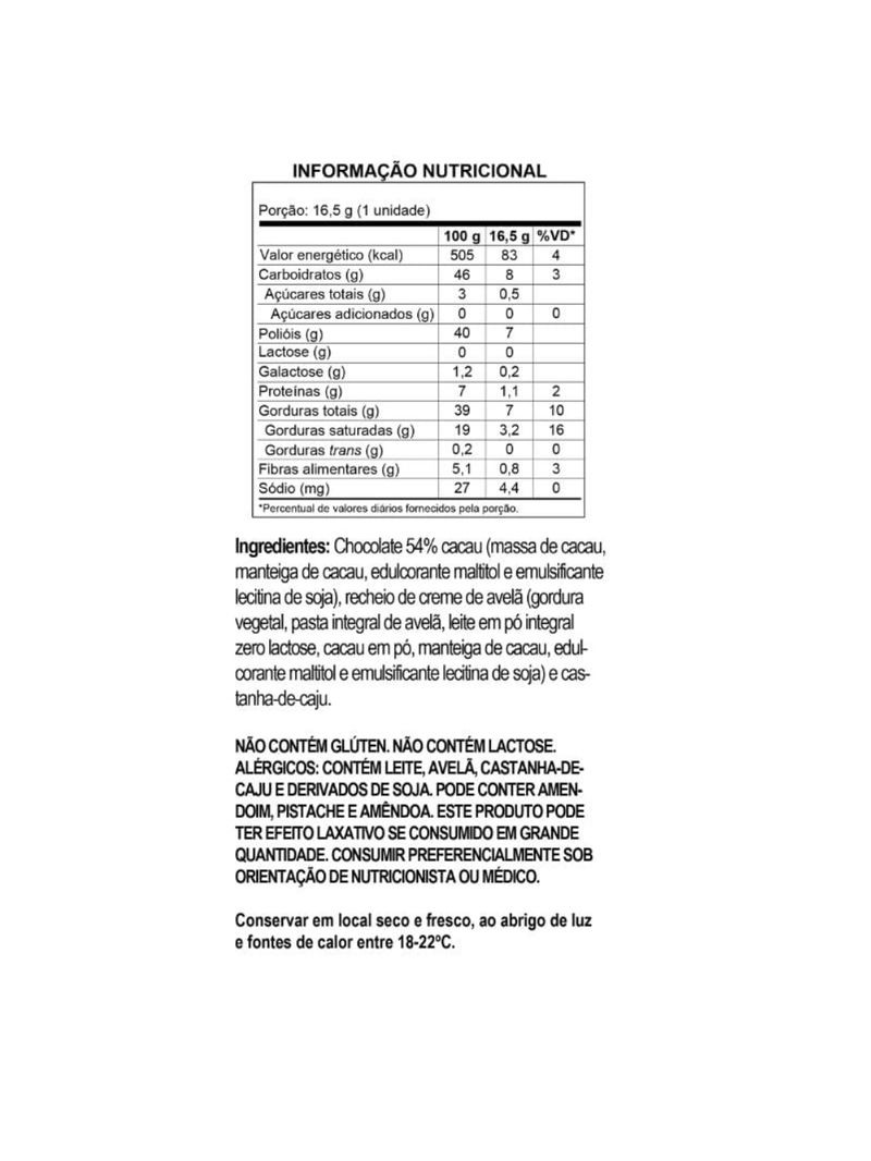 Bombom De Chocolate 54% Cacau Com Creme Avelã Luckau Lata 198g