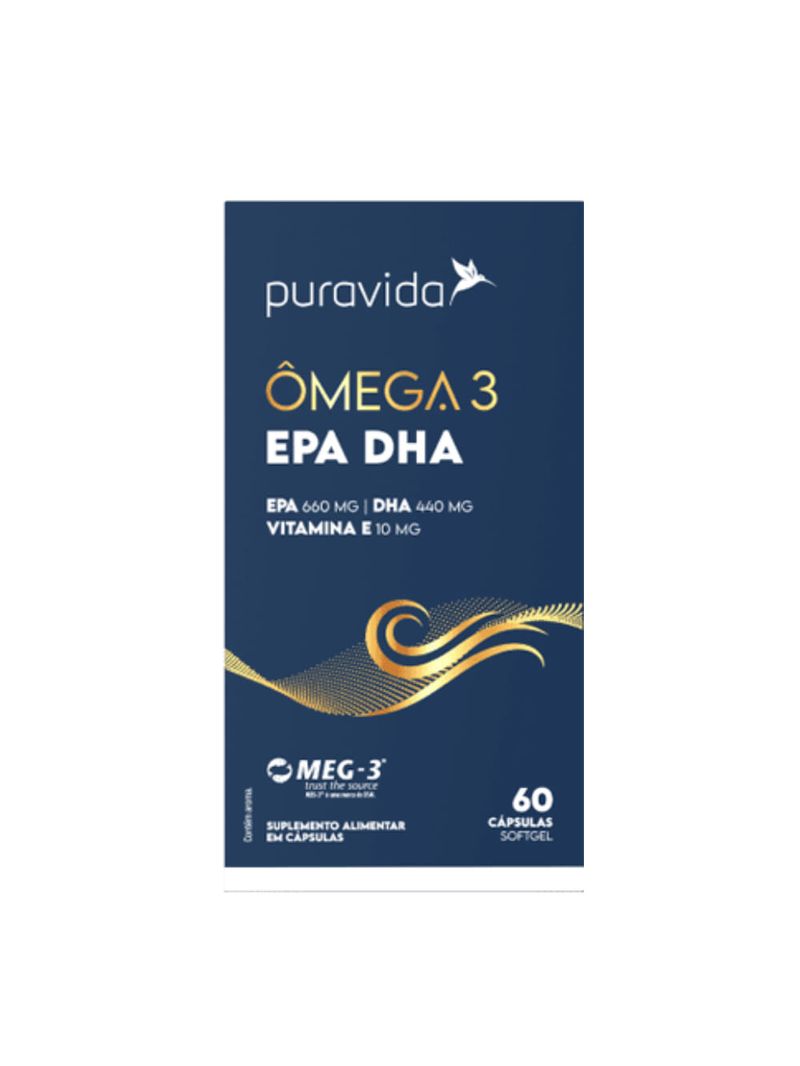 Ômega 3 EPA DHA Puravida 60caps
