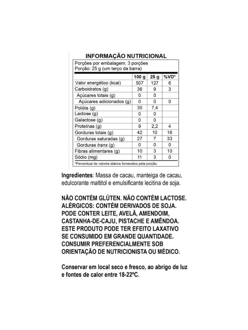 Barra Choco 70% Luckau 75g