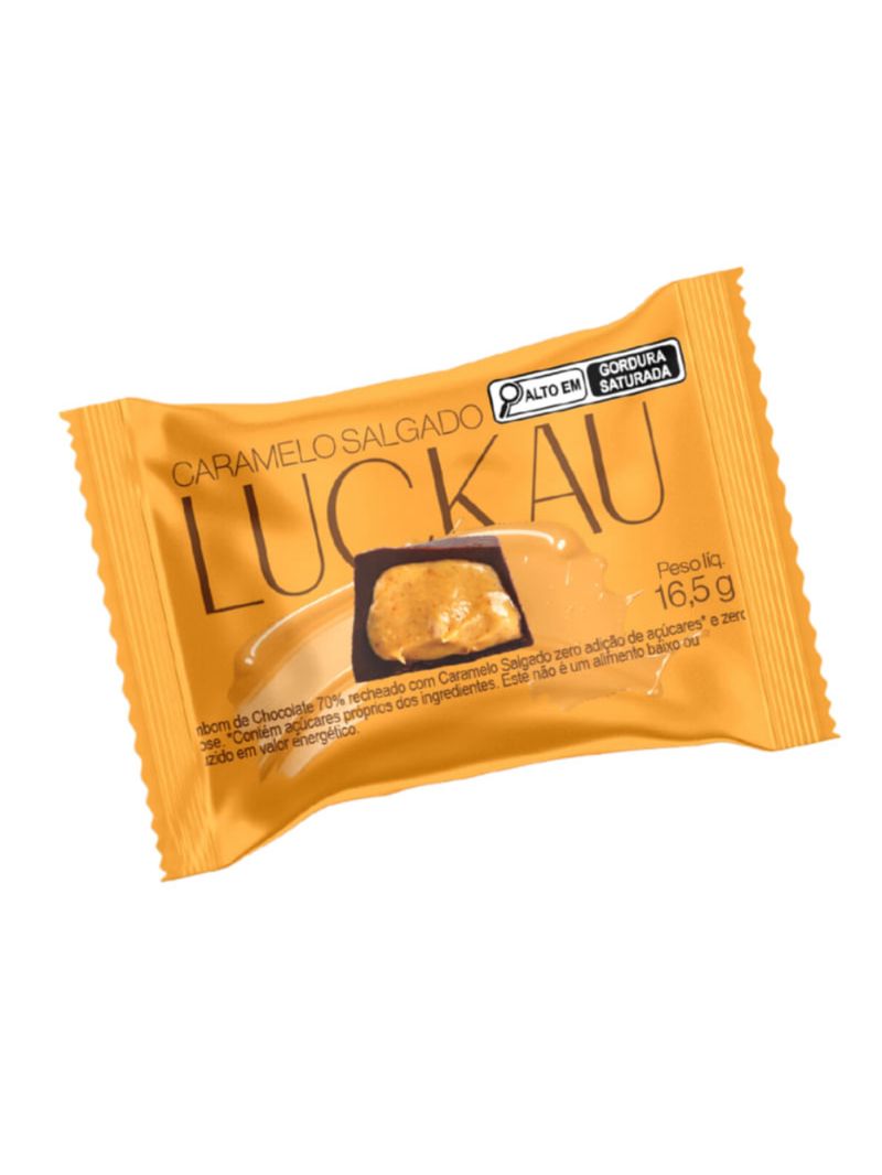 Bombom Choco 70% Cacau Caramelo Salgado Luckau 16,5g