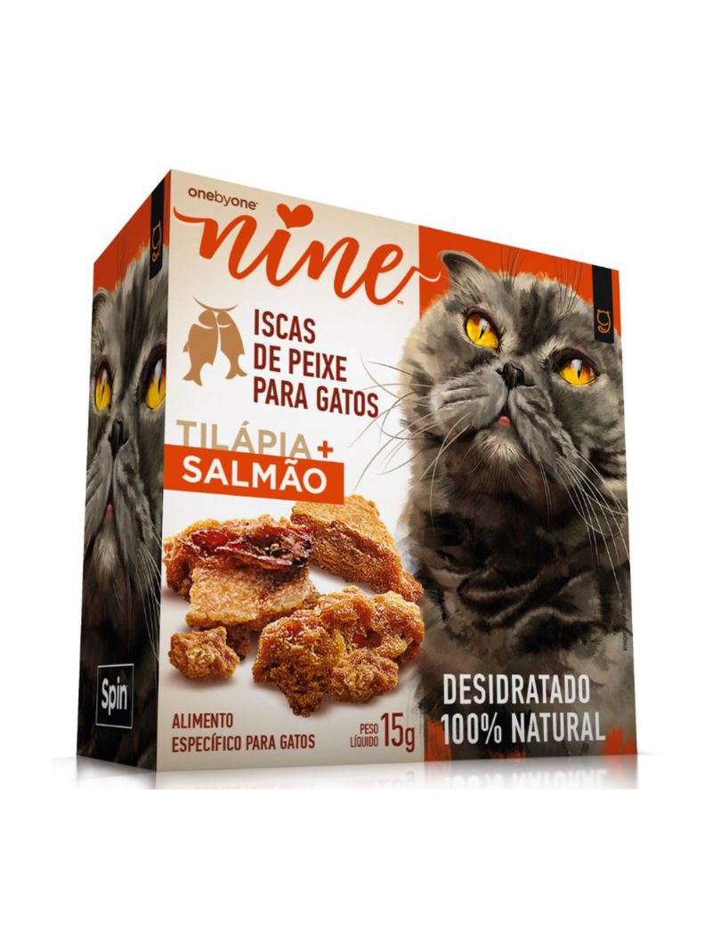 Mini Snack Nine Cat Tilápia Salmão Spin Pet 15g