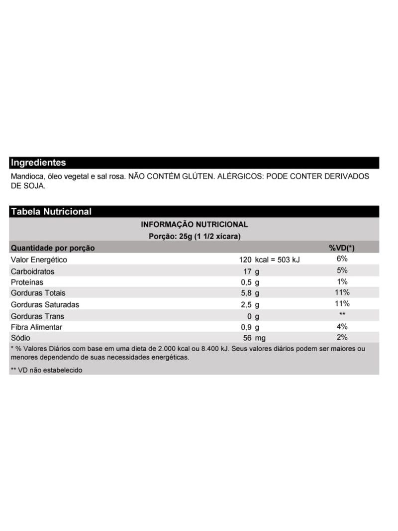Chips Mandioca Sal Rosa do Himalaia Belive 50g
