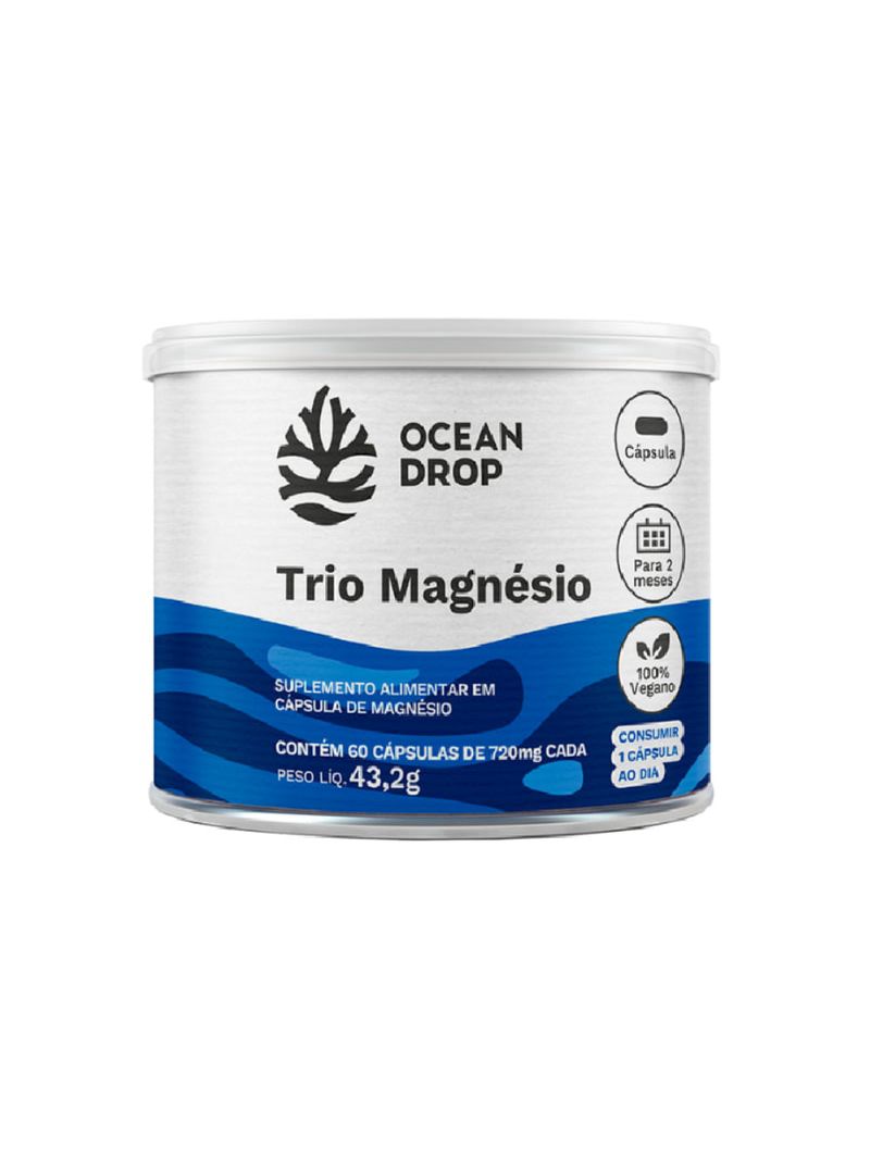 Trio Magnésio Ocean Drop 720mg 60cáps