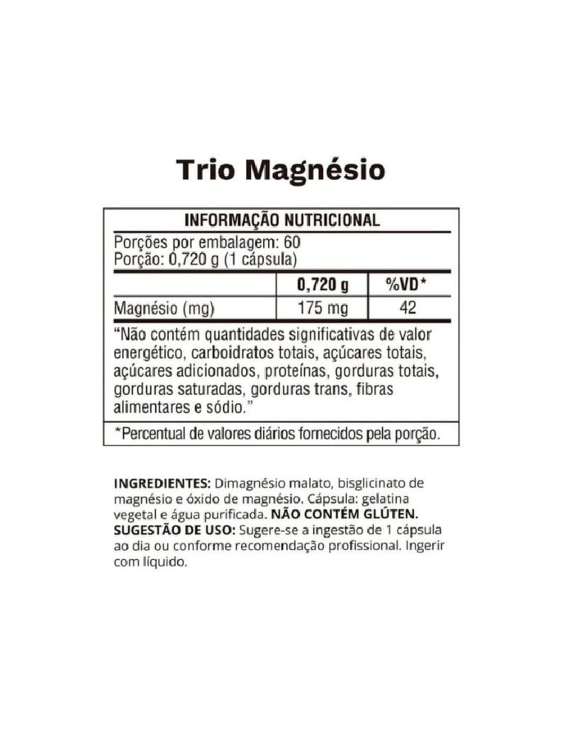 Trio Magnésio Ocean Drop 720mg 60cáps