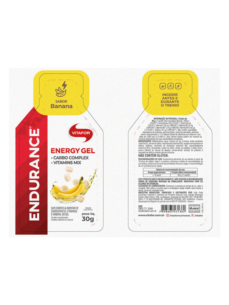 Endurance Energy Gel Banana Vitafor 30g