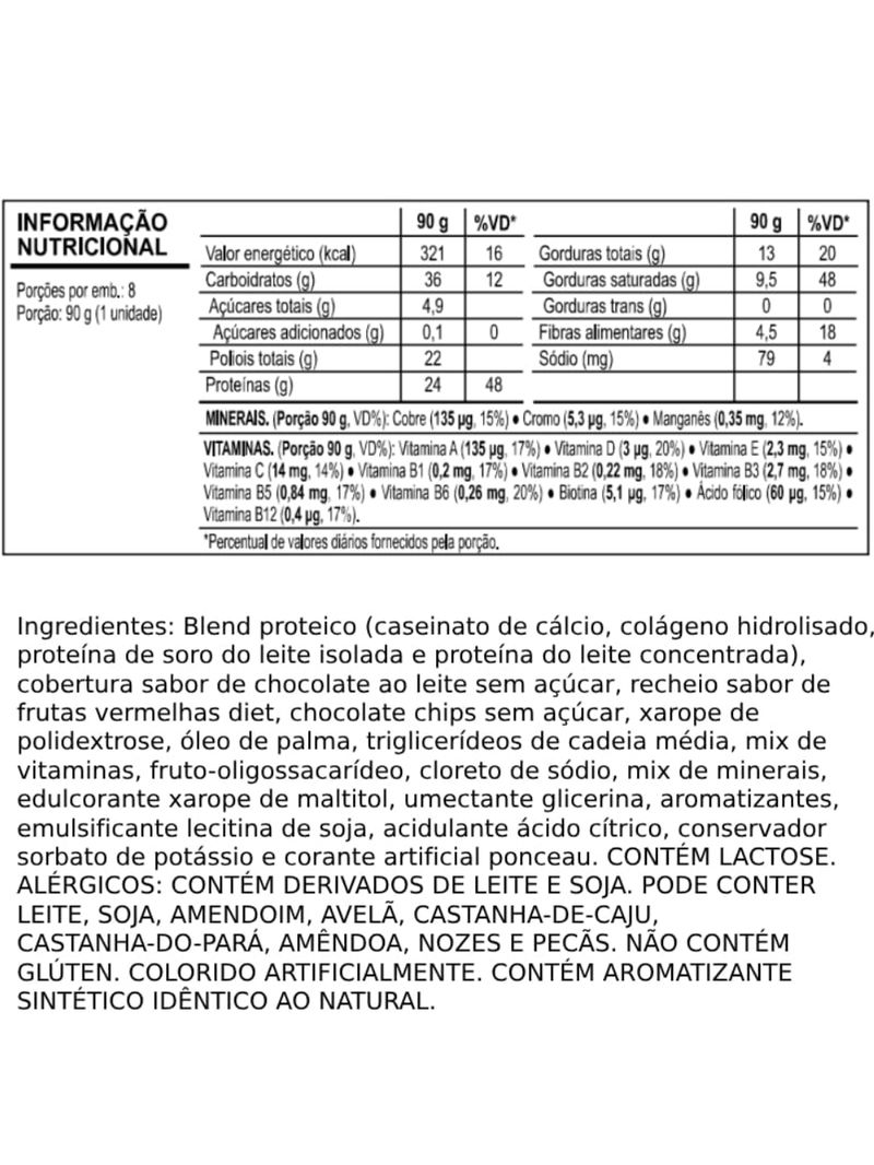 Bar Frutas Vermelhas com Chips de Chocolate Darkness 90g