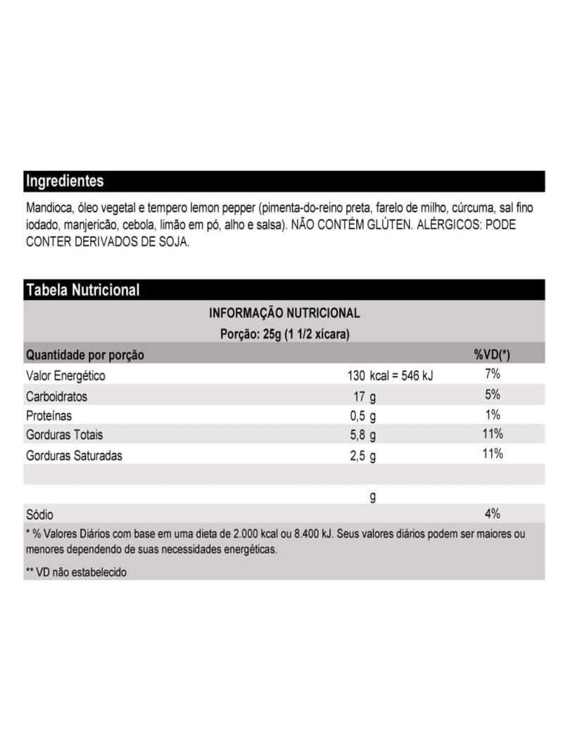 Chips Mandioca Lemon Pepper Belive 50g