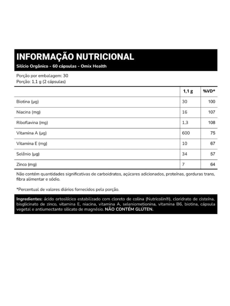 Silício Orgânico Omix 60cáps
