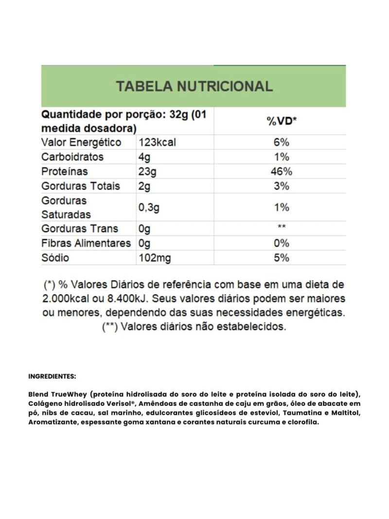 Whey Creme de Abacate e Nibs Cacau True Source 837g