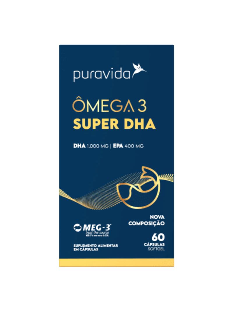 Ômega 3 Super DHA Puravida 60caps