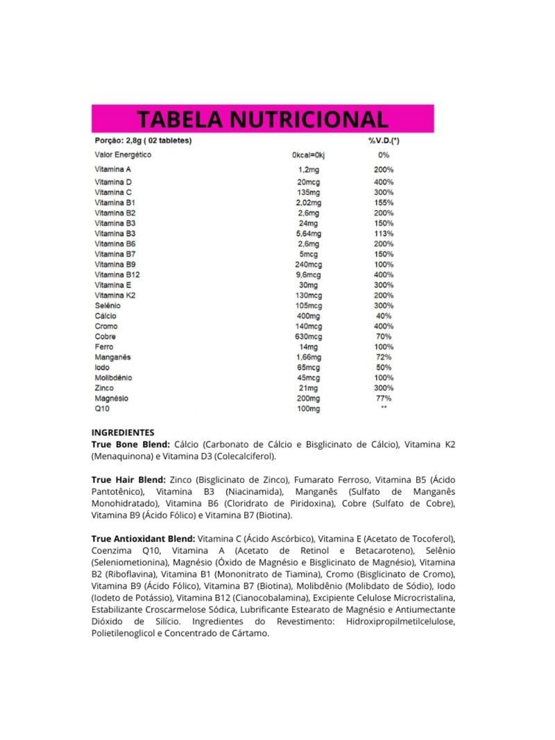 Multi Woman Multivitamínico True Source 126g