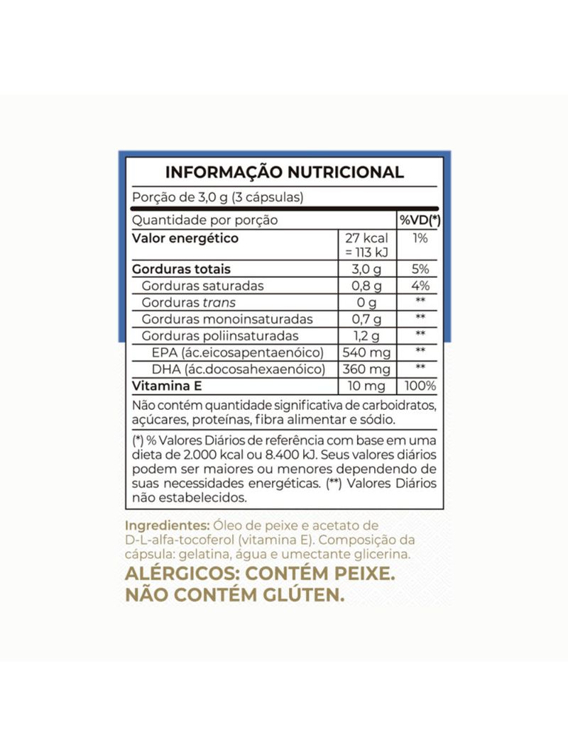 Ômega 3 EPA DHA Vitafor 1000mg com 60 cápsulas