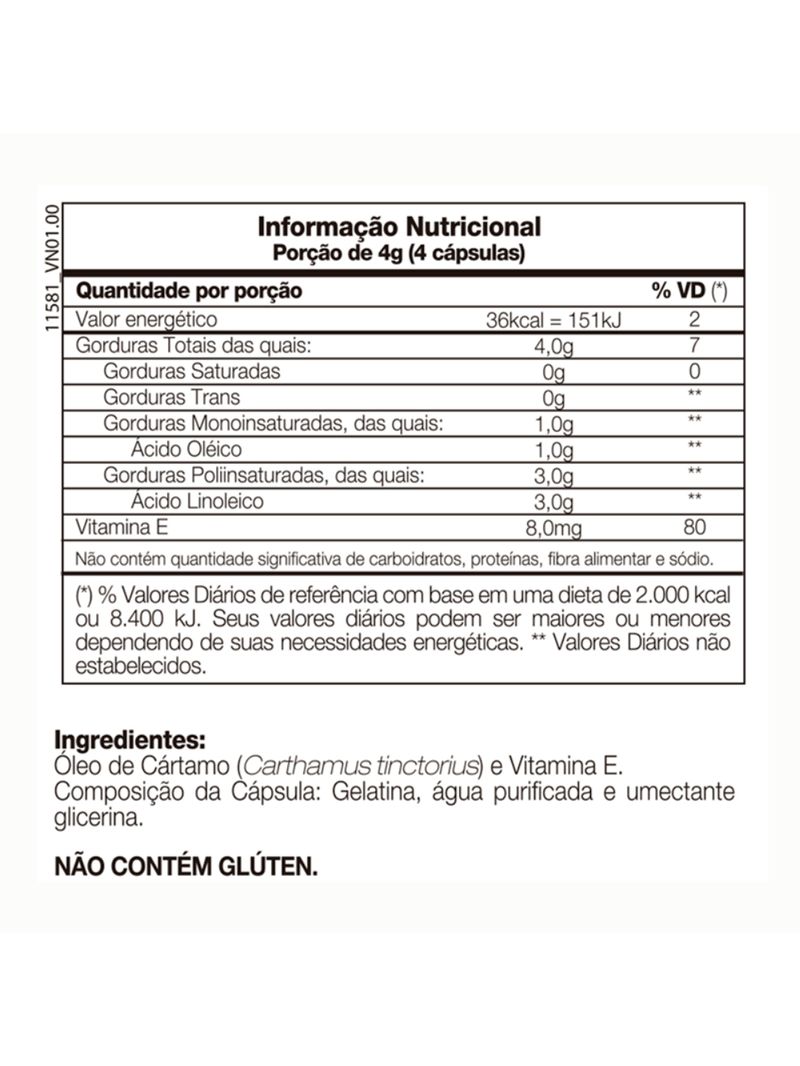 Lipix Óleo Cártamo Vitafor 120 cápsulas