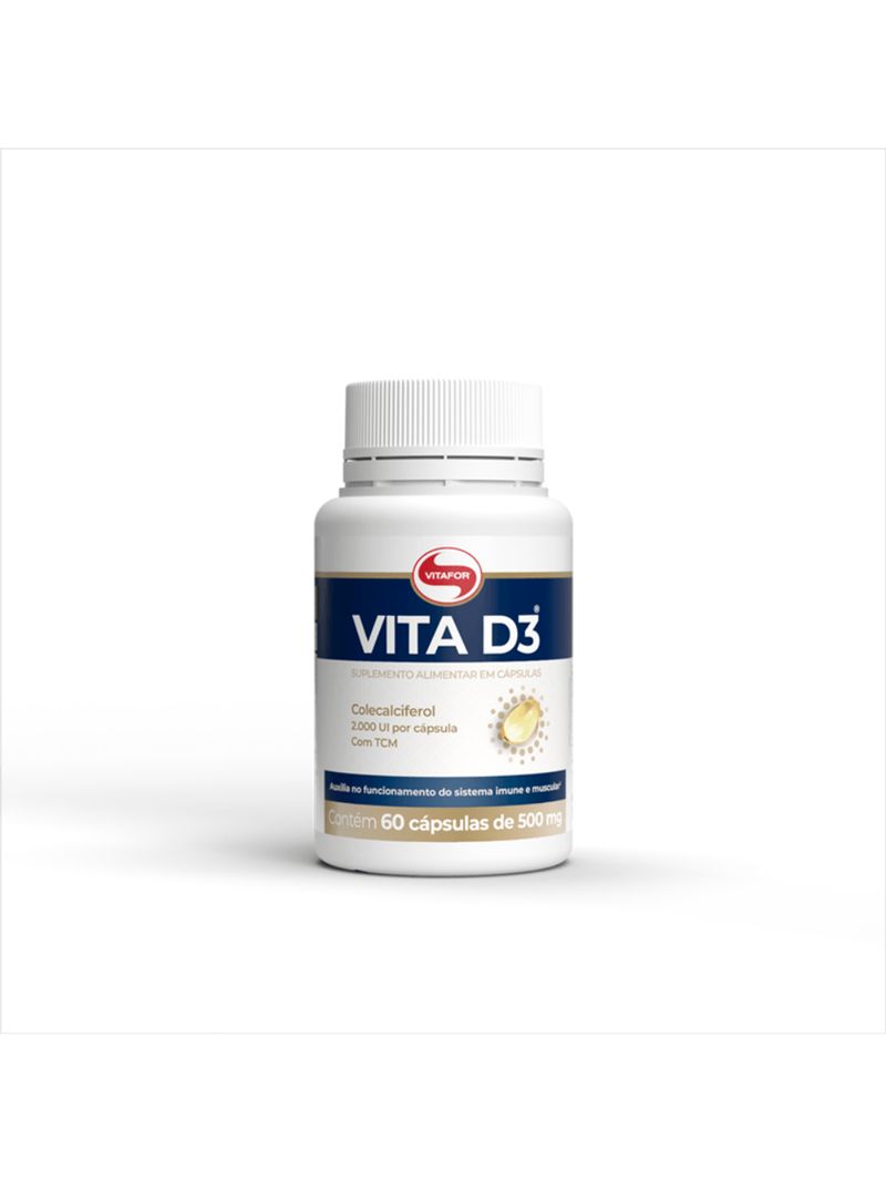 Vita D3 2000ui Vitafor 500mg 60 cápsulas