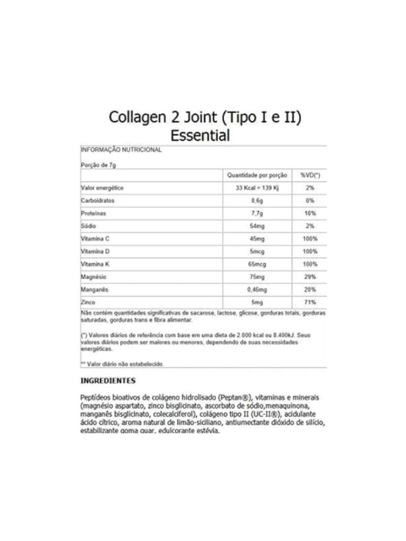 Collagen 2 Joint Limão Siciliano Essential Nutrition 30x11g