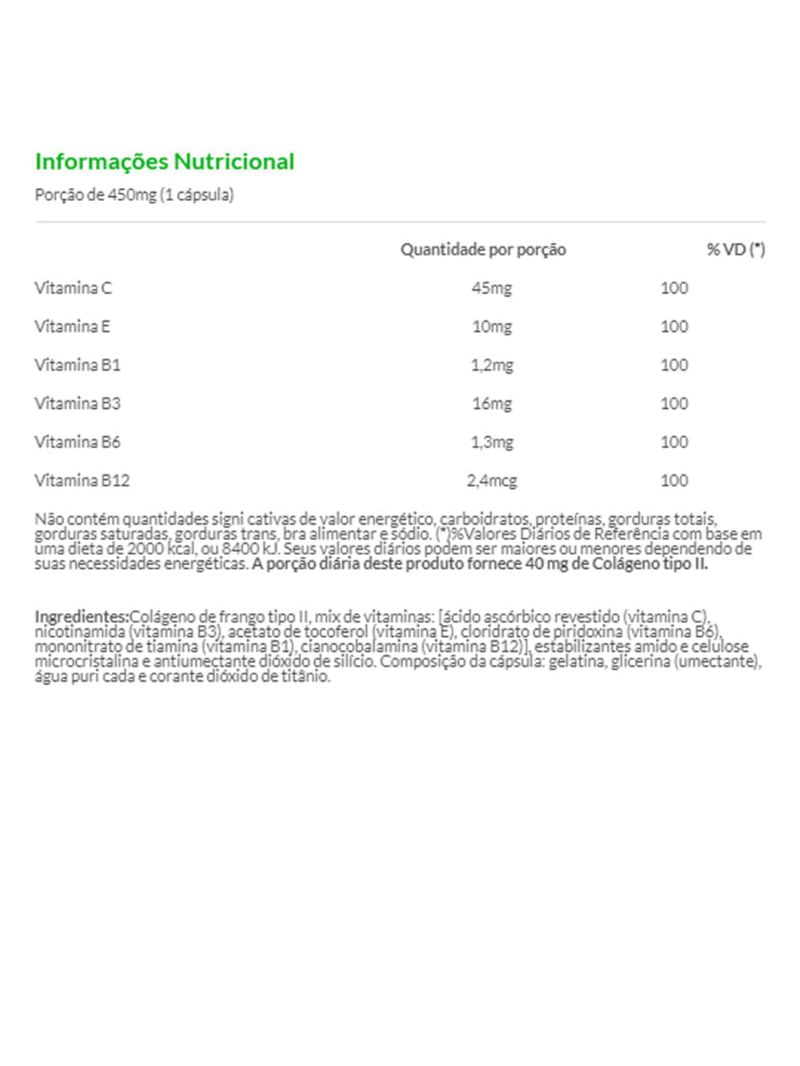 Collagen Tipo II Nutrify 40mg com 60 cápsulas