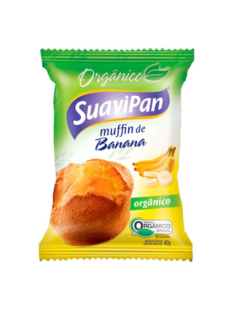 Muffin Orgânico Banana 40g - Suavipan