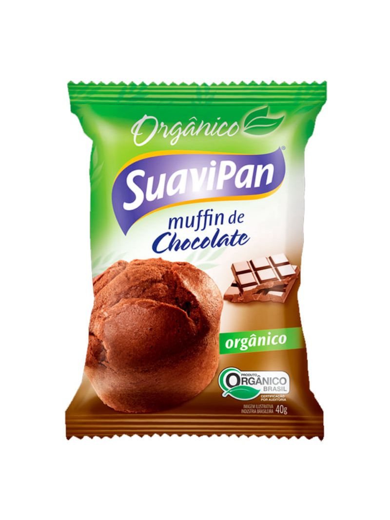 Muffin Orgânico Chocolate 40g - Suavipan