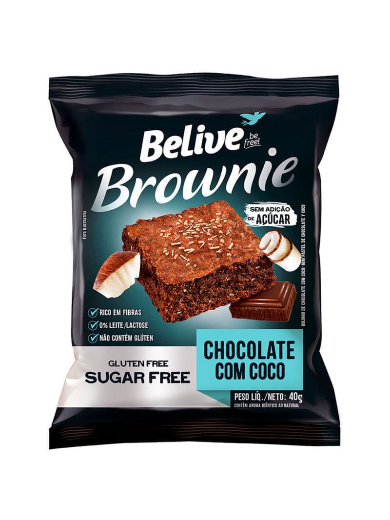 Brownie Chocolate com Coco Belive 40g