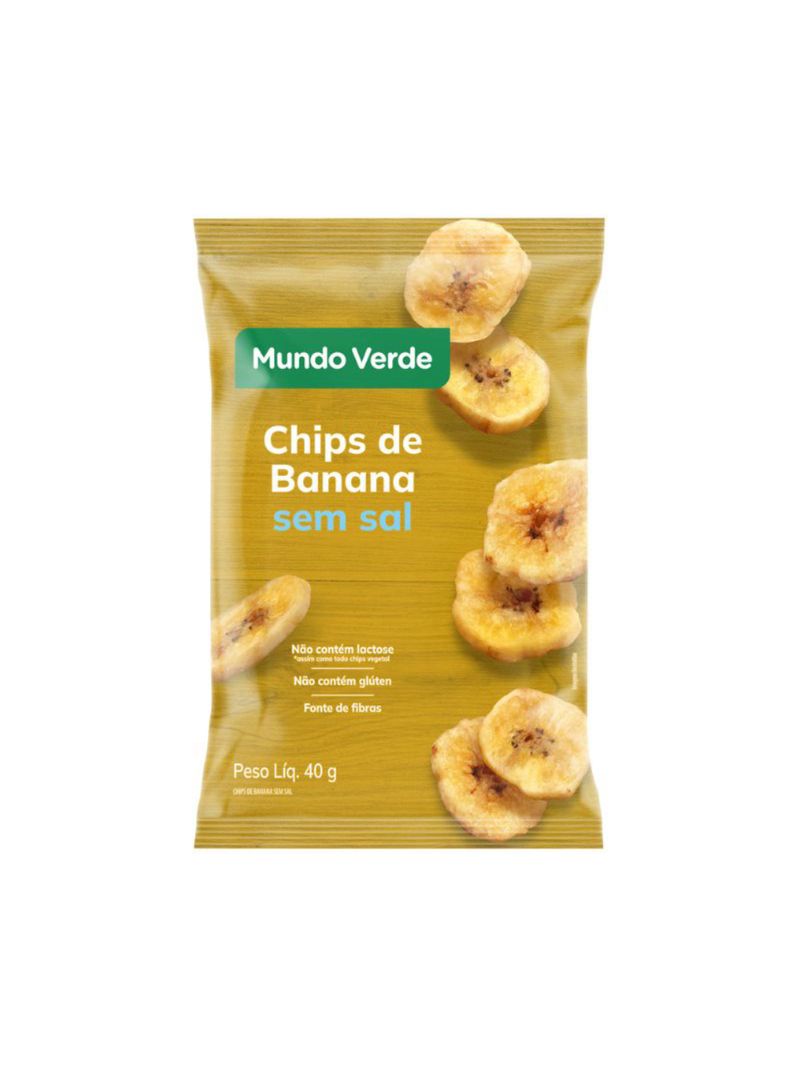 Chips de Banana sem Sal Mundo Verde 40g